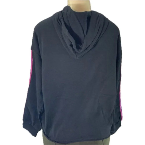 Disney 0 Black Rainbow Mickey Mouse Graphic Relaxed Fit Crop Long Sleeve Hoodie - Picture 4 of 6